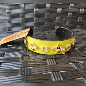 New Lime Green Bee Cuff Bracelet